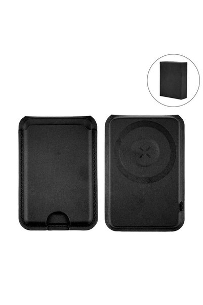 MAXPRINT Magsafe Wireless Charger 15W with Phone Stand & Card Slot - PU Leather
