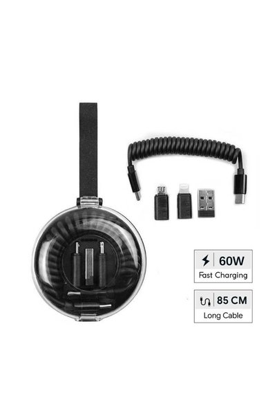 MAXPRINT Corda - Curled Cable & Adapter Kit, Transparent