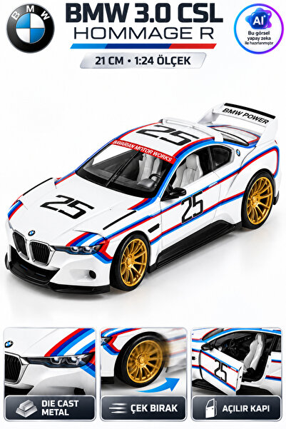 YILDIRIM OYUNCAK Die Cast Bmw 3.0 Csl Hommage R Metal Model Car 21cm – 1:24 S...
