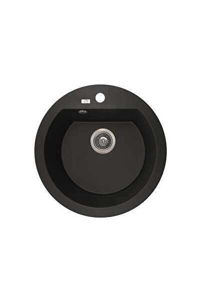 Laveo Chiuvetă din granit negru SRD 780T, o singură cuvă rotundă, 510x205 mm,...