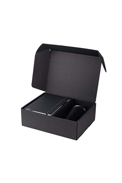 MAXPRINT Koksi - Set of Double Walled Tumbler, A5 Notebook and Pen - Black