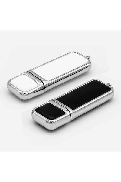 MAXPRINT Leather with Chrome Finish USB, 8 GB / White