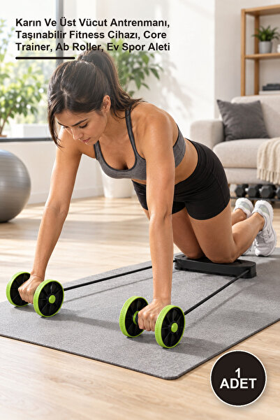 1 Adet Multiflex Egzersiz Aleti – Karın Ve Üst Vücut Antrenmanı, Taşınabilir Fitness Cihazı, Core Trainer, Ab Roller, Ev Spor Aleti