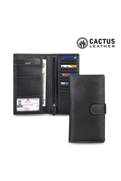 MAXPRINT Rinn - Cactus Leather Travel Wallet, Black