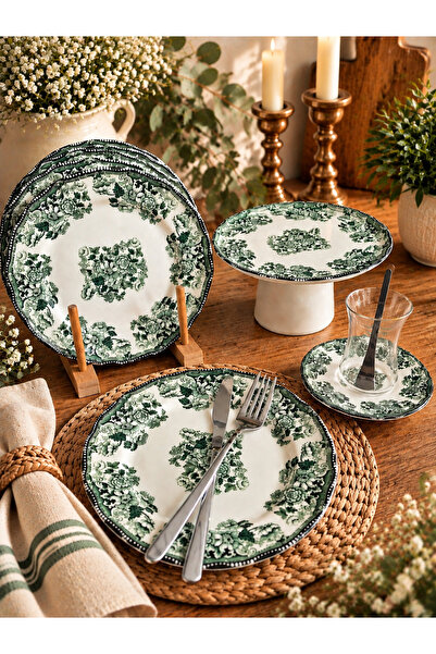 CASA DE BELLA Royal Green 6-Person 25-Piece Tea Cake Set