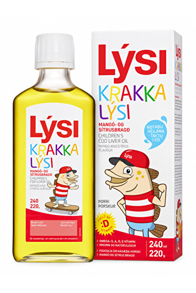 Lysi Ulei de ficat de cod pentru copii cu aromă de mango