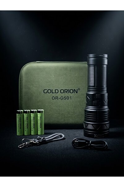 MARSKE Gold Orion OR-G501 6000 Lümen 200W Profesyonel Şarjlı LED El Feneri – ...