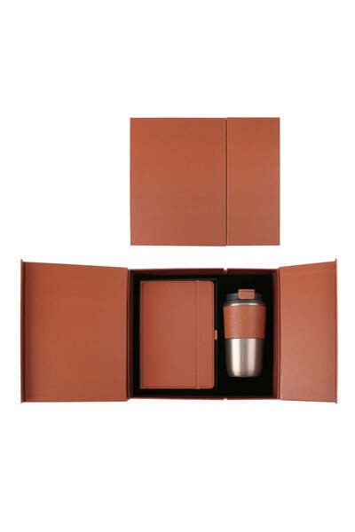 MAXPRINT Cozy Set - Elegant Gift Set with 420ml Stainless Steel Mug, Brown