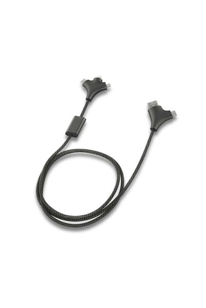 MAXPRINT W Cable - Versatile 3-in-1 Fabric Charging Cable, Silver