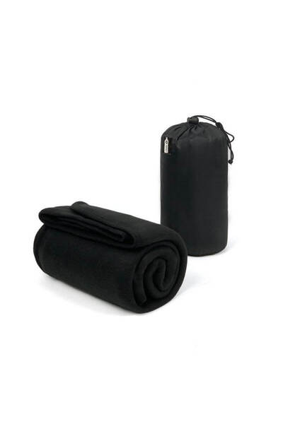 MAXPRINT Cosy - Travel Blanket with Pouch, Black