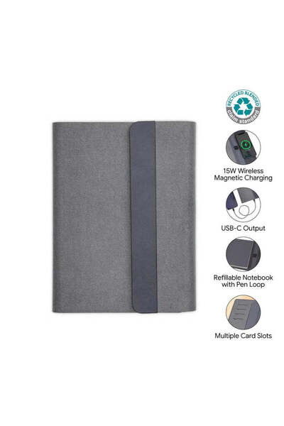 MAXPRINT Bergmund - 10000mAh Mag Wireless Powerbank Portfolio - Black