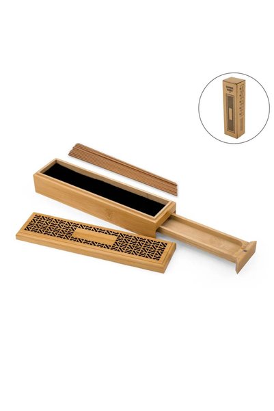 MAXPRINT Wooden Incense Burner Holder with Drawer Includes 10 Pcs Oud Sticks