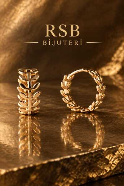 RSB Bijuteri ve Aksesuar Küpe LÜKS Seri Gold/Rose Renk Kaplama + Hediye Paket
