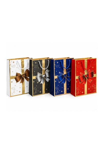 OEM Χριστουγεννιάτικες Σακούλες Δώρου 26x32cm σε Διάφορα Σχέδια 12τμχ - Set o...
