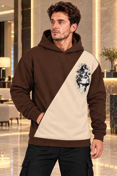 HUMAN LOVE New Design Special Combination Men's Hooded Sweatshirt