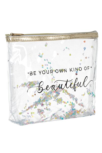 DD SHOP Portfard Transparent Confetti Inimi Stele 20x17cm - Cosmetice Produse...