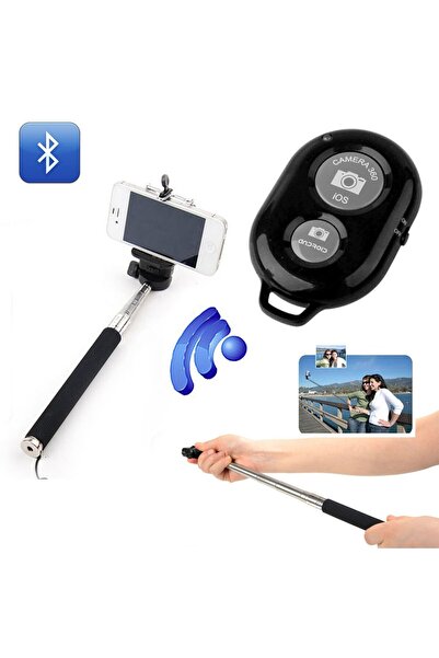 Muvit Selfie stick extensibil, Suport telefon, Telecomandă Bluetooth, Violet