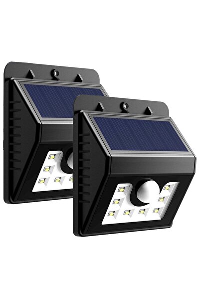 vivo Set de 2 lămpi solare de perete cu senzor de mișcare și 8 LED-uri