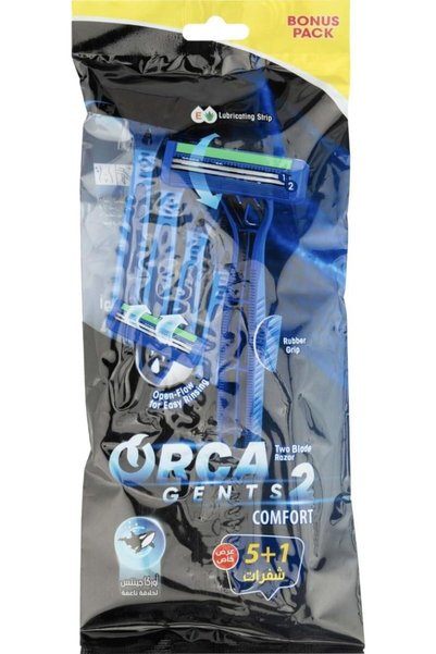 Orca شفرات حلاقة للرجال 2 كومفورت في كيس بلاستيكي 5+1 قطع