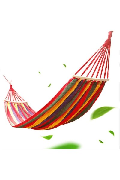 PROCART Hamac dublu cu bară de lemn, ProCart ® 160x180, sac de depozitare, bu...