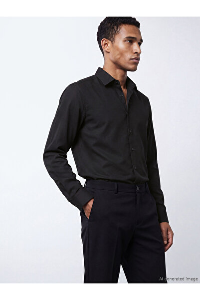 LC Waikiki Nevavm Farkıyla Lcw Business Black Dobby Plain Narrow & Slim Men's...