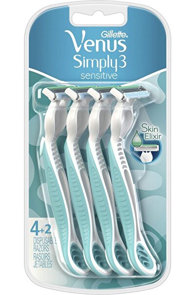 Gillette شفرات حلاقة للبشرة الحساسة، 3 شفرات، للبشرة الحساسة، 4+2 قطعة
