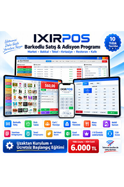Barkodlu Satış Programı | Market Bakkal Tekel Kırtasiye Stok Cari Kasa POS Sistemi