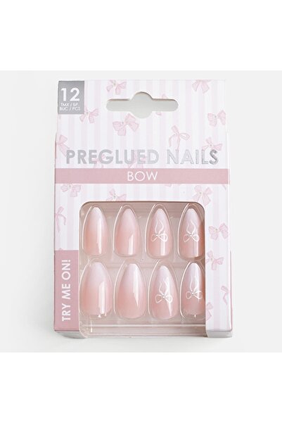 DD SHOP Unghii False Roz Ombre cu Fundite & Adeziv - 12buc - Set Oval-Ascutit...