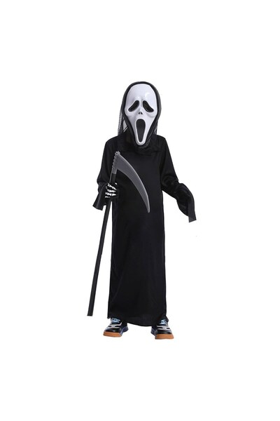 DD SHOP Costum Deghizare Halloween Negru cu Masca Ghostface - Costume Infrico...