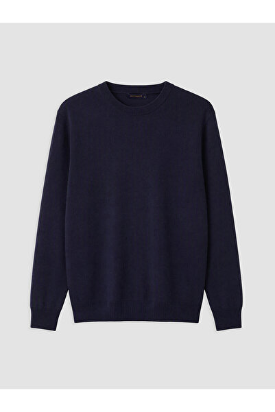 LC Waikiki Nevavm Farkıyla Southblue Navy Blue Knitwear Flat Oval Collar Men'...
