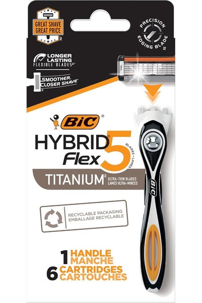 Bic Hybrid Flex 5 Disposable Razor Cartridges for Men, 5 blade razors For Sen...