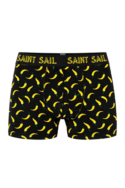 Saint Sail Fun Yellow Pepper Patterned Flexible Men's Boxers