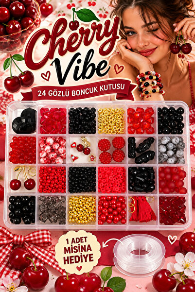 By MO Accessories Cherry Vibe set za izradu perli i nakita sa 24 odjeljka – s...