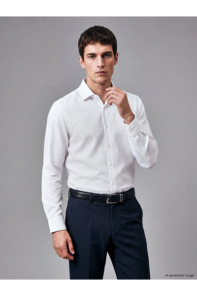 LC Waikiki Nevavm Farkıyla Lcw Business White Dobby Plain Narrow & Slim Men's...