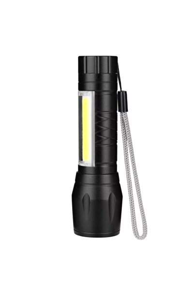 OEM Επαναφορτιζόμενος φακός LED, 3 λειτουργίες, συμπαγής, μαύρος (0710/002)