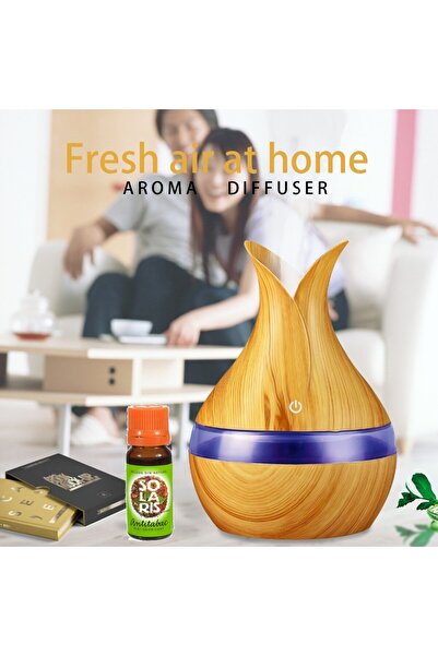 AGORA GLOBAL Difuzor de aromaterapie cu ultrasunete, umidificator, stejar înc...