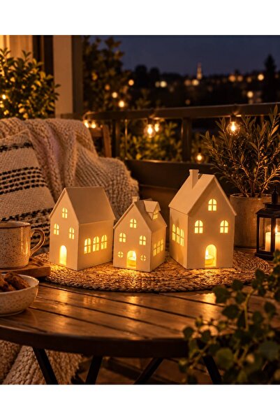 Küçük Evler Kış Bahçesi Balkon ve Teras Tealight Led