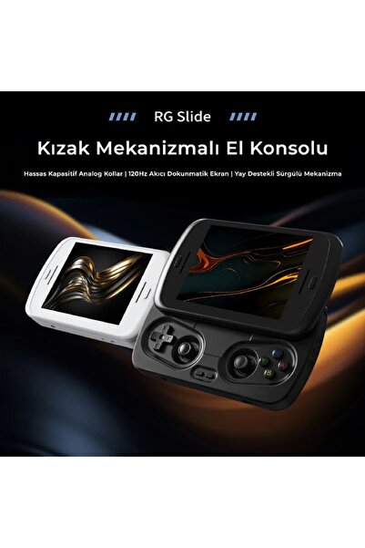 ANBERNIC RG Slide Kızaklı Android Retro El Oyun Konsolu Siyah - 4.7 İnç 120Hz...