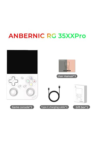 ANBERNIC RG 35XX Pro 64 GB 3.5 İnç IPS Ekran Çift Analog Kollu Retro El Konso...