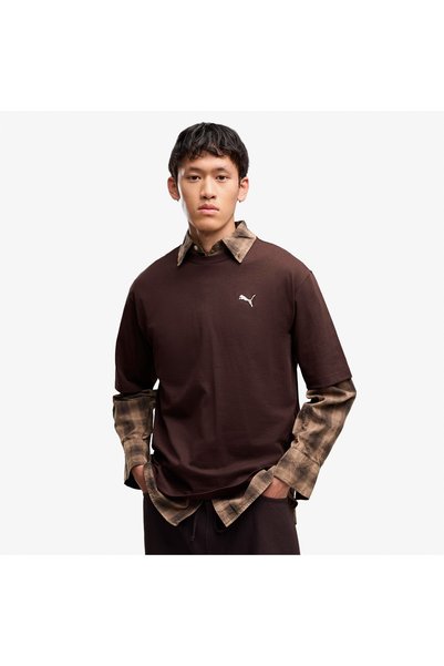Puma Essential Boxy Erkek Kahverengi T-Shirt