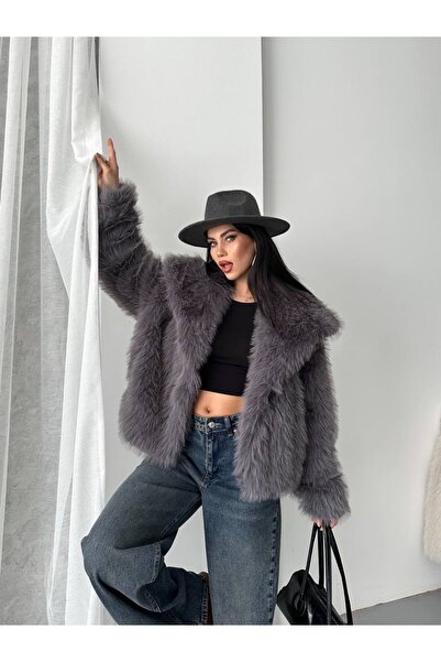 Celiora Women's Faux Fur Plush Coat Oversized Snap Button Double Pocket Winte...