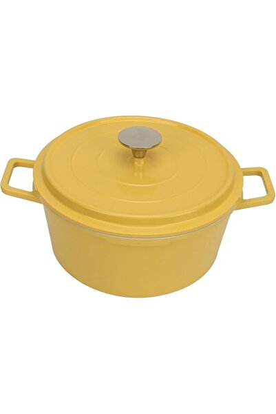 BROLEO Casserole Dish Pot with Lid, 9.4in 2 Handles Enamel Interior Cream Ena...