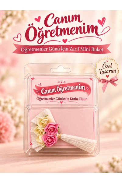 Hayali Çizgili Canım Öğretmenim Minik Buket Hediye – Öğretmene Özel Zarif ve ...