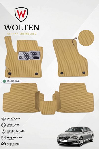 w wolten german engineered SKODA-SUPER B-(2015-2023) İÇİN EVA İÇ PASPAS TAKIM...