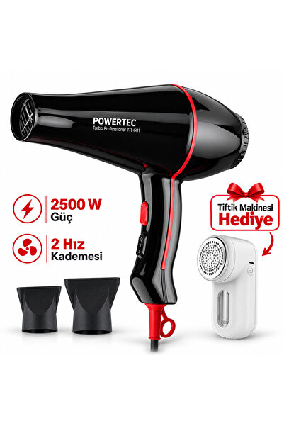 POWERTEC TR-601 (2500 W) Turbo Professional Series Fön Tiftik Makinesi hediye...