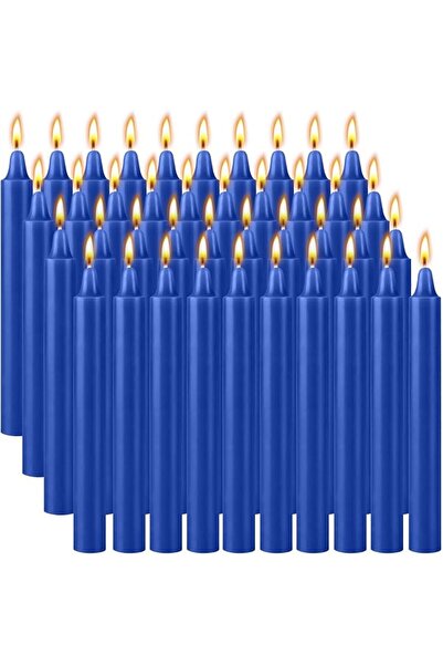 THE WHITE SHOP Mini Candles 40 Pack 4 Inch Blue Taper Candle