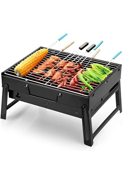 RENOVO Portable Foldable Charcoal Grill Desk Tabletop Outdoor Smoker BBQ, For...