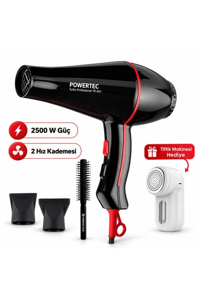 POWERTEC TR-601 Profesyonel Fön Makinesi & Saç Kurutma + Tiftik Makinesi hedi...