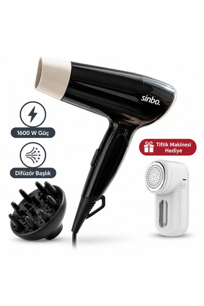 Sinbo SHD-7053 Katlanabilir 1600W Saç Kurutma Makinesi Tiftik Makinesi hediye...