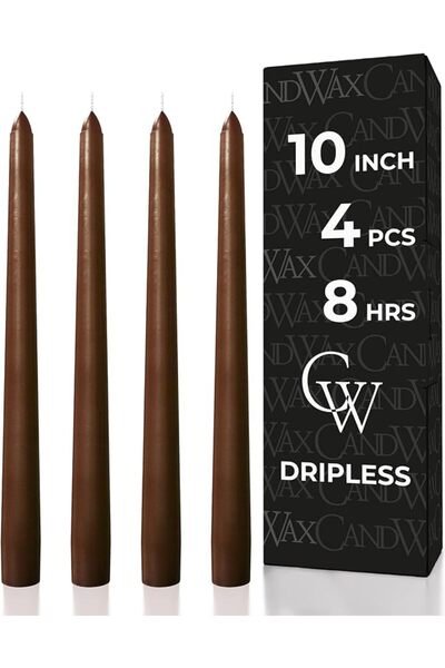 GENERAL مجموعة شموع CANDWAX المخروطية بطول 10 بوصات - مجموعة من 4 شموع مخروطي...